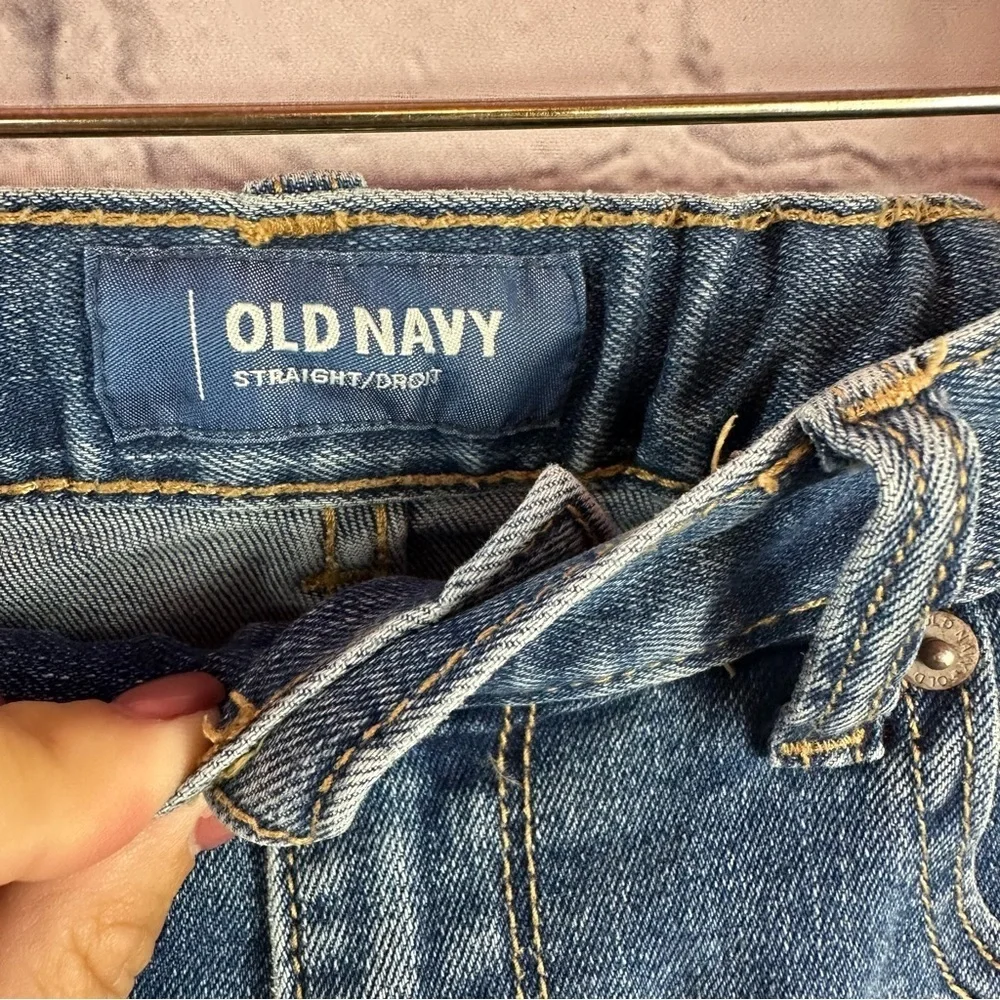 Old Navy denim flex Straight medium wash Jeans boys 16R adjustable waist